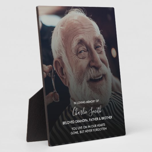 Ter liefdevolle herinnering: Foto en tekst op ezel Fotoplaat (Zijkant)