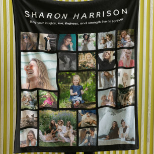 Ter liefdevolle herinnering Fotocollage-herdenki Fleece Deken