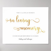 Ter liefdevolle herinnering goud 8x10 huwelijksbor poster (Voorkant)