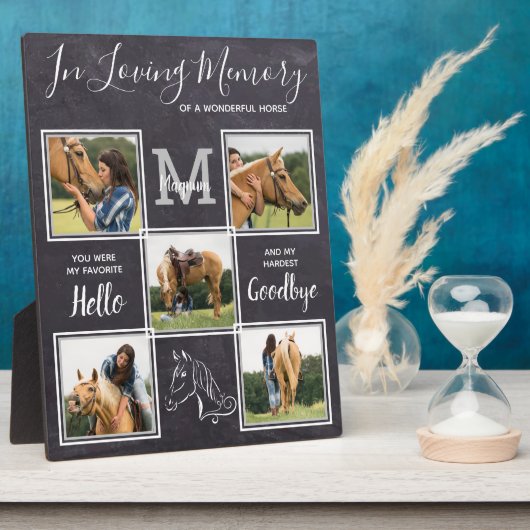 Ter liefdevolle herinnering Persoonlijk paard memo Fotoplaat (Zijkant)