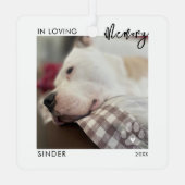 Ter nagedachtenis 2 foto's huisdier-herdenkingspoo metalen ornament (Achterkant)