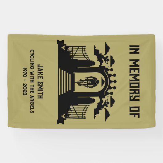 Ter nagedachtenis aan een begrafenis van een fiets spandoek (Horizontaal)