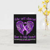 Ter nagedachtenis aan mijn dochter Overdosis bewus Kaart (Gele Bloem)