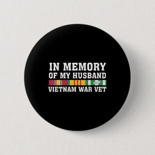 Ter nagedachtenis aan mijn man Vietnam veteraan fa Ronde Button 5,7 Cm