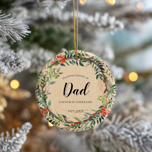 Ter nagedachtenis aan papa roestige krans herdenki keramisch ornament
