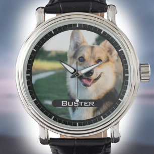 Ter nagedachtenis aan uw huisdier. Foto van een hu Horloge