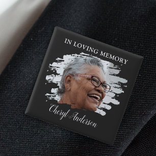 Ter nagedachtenis Fotokleding voor herdenking Vierkante Button 5,1 Cm