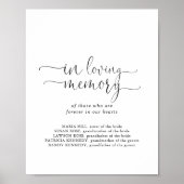 Ter nagedachtenis Liefde Fancy Script Bord Poster (Voorkant)