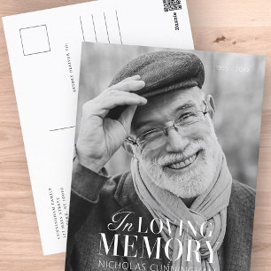 Ter nagedachtenis Moderne Elegante Fotobedenking Briefkaart