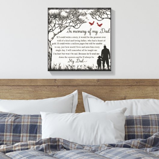 Ter nagedachtenis/Papa Canvas Afdruk (Insitu (Slaapkamer))