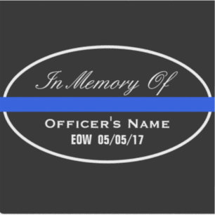 TER NAGEDACHTENIS VAN GEVALLEN OFFICIER DUNNE BLAU STICKER