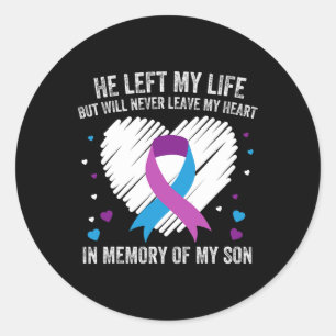 Ter nagedachtenis van mijn liefhebbende jongen die ronde sticker