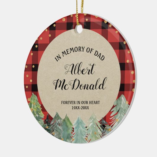 Ter nagedachtenis van pap Ornament Winter Kerstcad (Links)