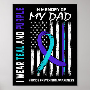 Ter nagedachtenis van papa's zelfmoordpreventie poster