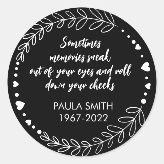 ter nagedachtenis van stickers van weefsel (Voorkant)