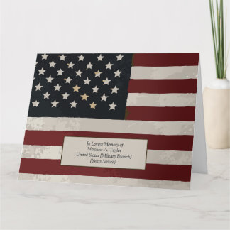 Ter nagedachtenis Vintage Amerikaanse vlag Veteran Kaart