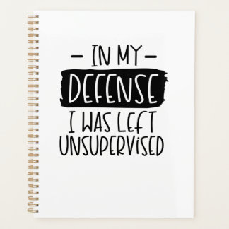Ter verdediging werd ik zonder toezicht Notitieboe Planner