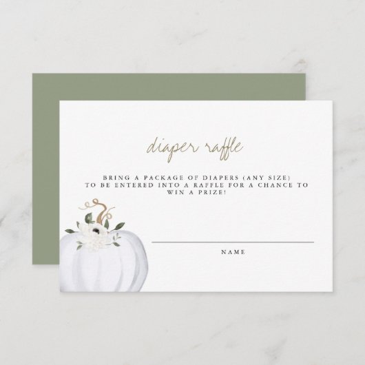 Tera - Boho Greenery Gold Diaper Raffle Ticket Kaart (Voorkant / Achterkant)