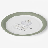 TERA Herfst Greenery White Pumpkin Baby shower Papieren Bordje (Gekanteld)