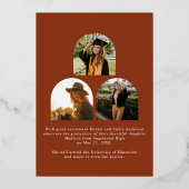 Teracotta Graduate Foil Faire-part de graduation (Verso)