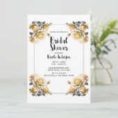 Tere Gele Rozen Shabby Bruiloft  Kaart (Staand voorkant)