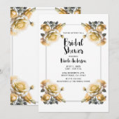 Tere Gele Rozen Shabby Bruiloft  Kaart (Voorkant / Achterkant)