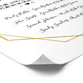 Tere herinnering groen goud bruiloft poster (Hoek)