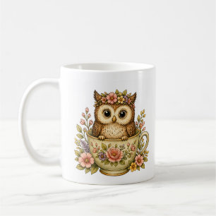 Tere kop voor koffie met uil erop