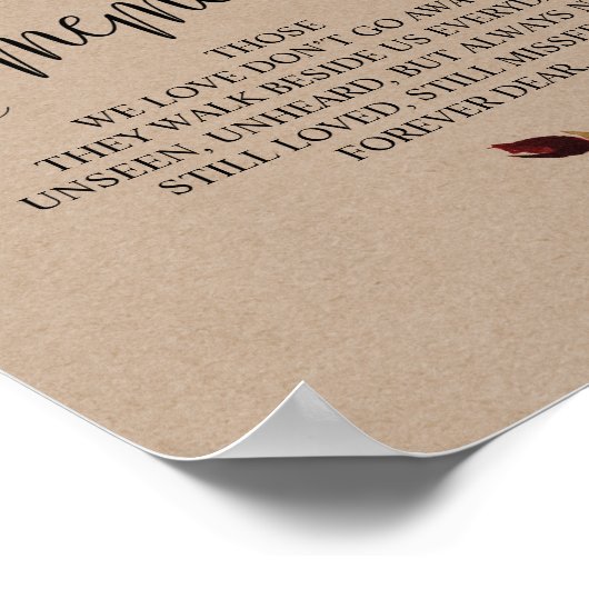 Terecht herinnering Huwelijks Herdenking Tafel Bor Poster (Hoek)