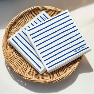 Terechtgekomen Op De Markt Blauwe Strepen Bruidsfe Servet