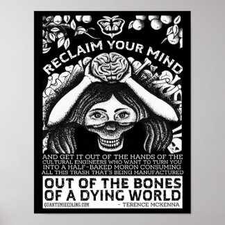 Terence Mckenna Quote - Uw gedachten terugwinnen Poster