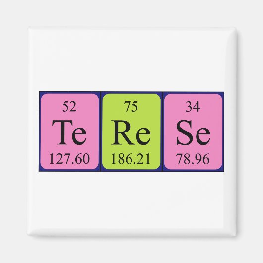 Terese periodieke table name magnet magneet (Voorkant)