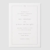 Teri Monogram Border Moderne bruiloft Vellum Uitnodigingen (Voorkant)