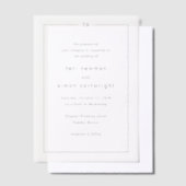 Teri Monogram Border Moderne bruiloft Vellum Uitnodigingen (Offset)