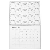 TerkugTerug-naar-school Minimal Lijnpatroon | Zome Kalender (Feb 2027)