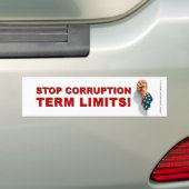 Term Limiet, Stop Corruptie - Bumper Bumpersticker (Op auto)