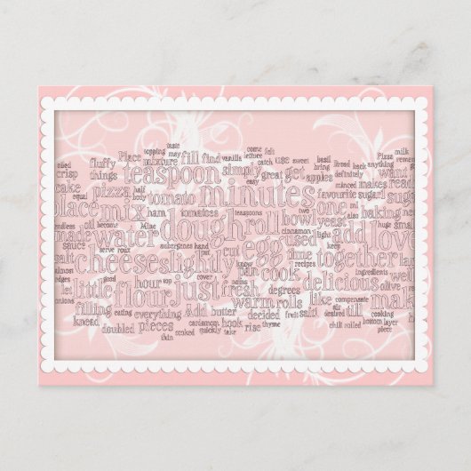 Termes culinaires Word Cloud Recettes Cartes (Devant)