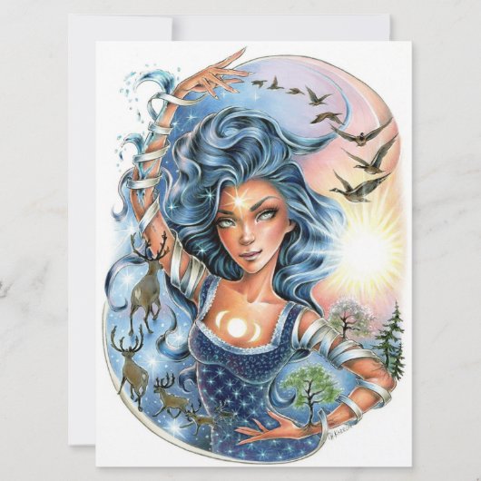 Termijn Fantasy Seasons Vrouw Art Kaart (Voorkant)