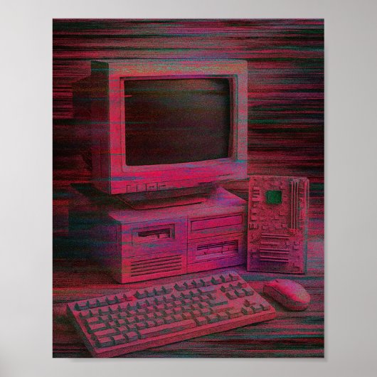 Terminal Glitché | Affiche Vaporwave Techcore (Devant)