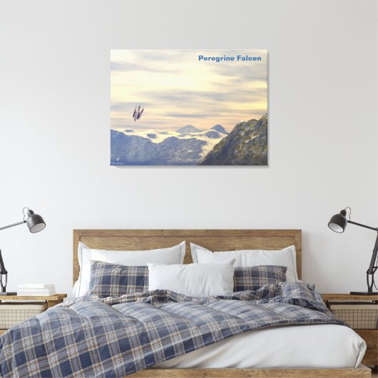 Terminal Velocity Peregrine Falcon Canvas Afdruk (Insitu (Slaapkamer))