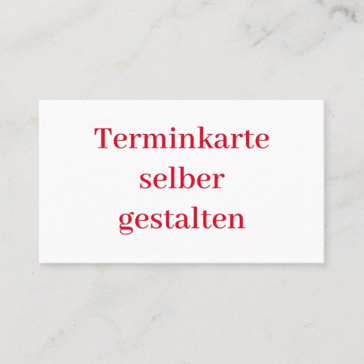 Terminkarte Vorlage Afsprakenkaartje (Voorkant)