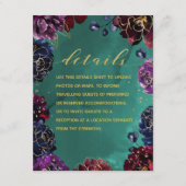 Teroom Blauw Saphir Juweeltoon Details & RSVP Informatiekaartje (Voorkant)