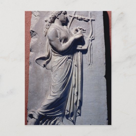 Terpsichore, de muse van het dansen en lied briefkaart (Voorkant)