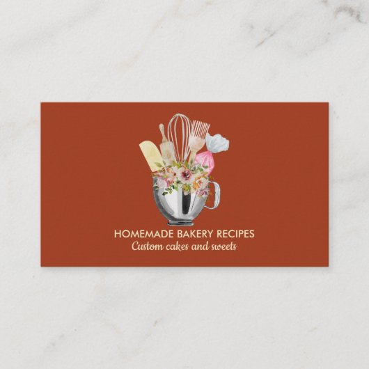 Terra Cook Chef Waterverf Baking Utils Bakery Visitekaartje (Voorkant)