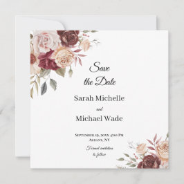 Terra Cotta and Green Save the Date Invite