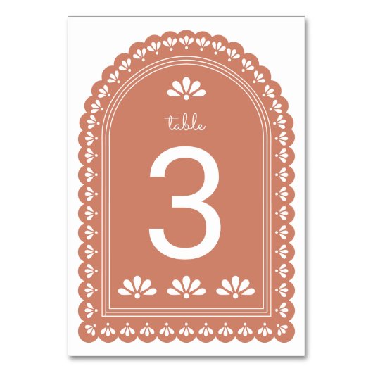 Terra Cotta Arch Automne Mariage Numéro de table (Par défaut)