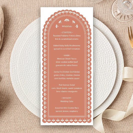 Terra Cotta Arch Automne Menu Mariage