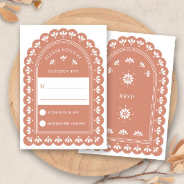 Terra Cotta Arch Autumn Wedding RSVP Kaart