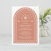 Terra Cotta Arch Bruids Douche Uitnodiging (Staand voorkant)