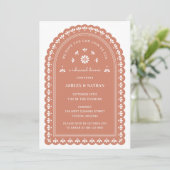 Terra Cotta Arch Repétition Dîner Invitation (Debout devant)